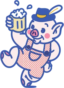 Mr. Tipsy holding a beer