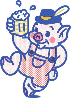 Mr. Tipsy with a stein